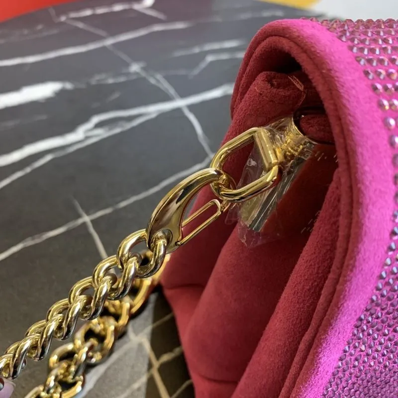 Versace Fuchsia Crystal Embellished Crossbody Bag - Image 6