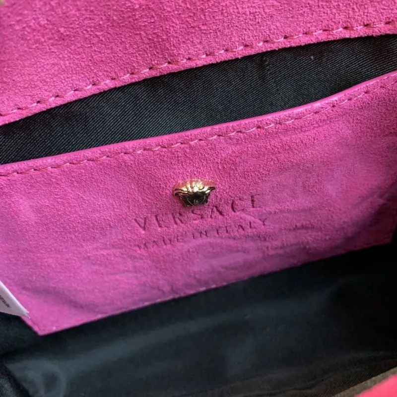 Versace Fuchsia Crystal Embellished Crossbody Bag - Image 9