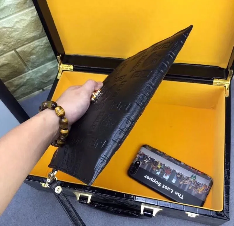 Versace Black Leather Clutch Bag - Image 5