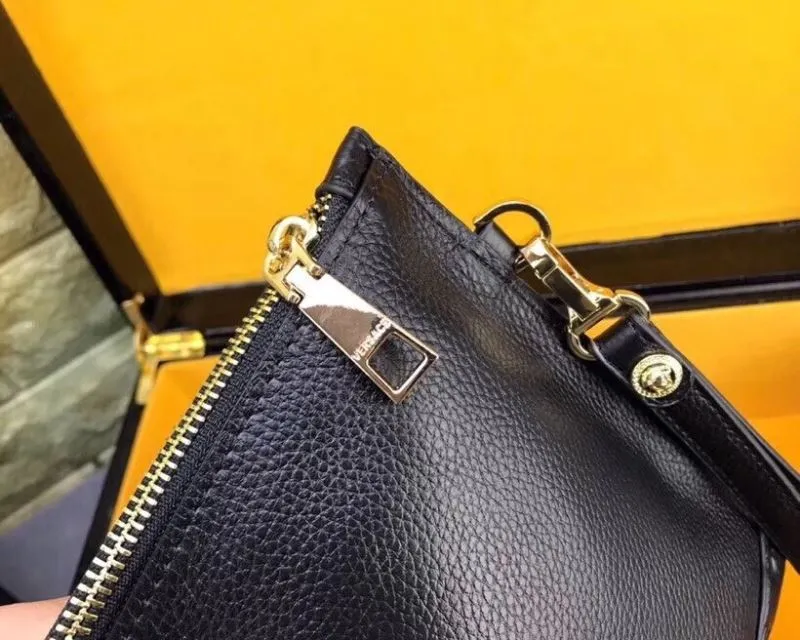 Versace Black Leather Clutch Bag - Image 7