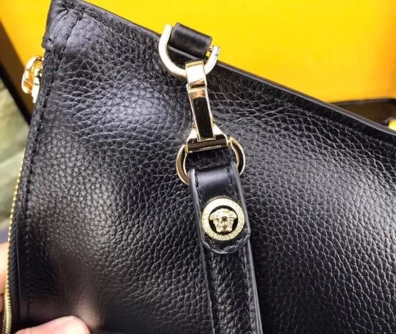 Versace Black Leather Clutch Bag - Image 8