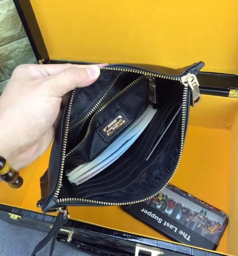 Versace Black Leather Clutch Bag - Image 9