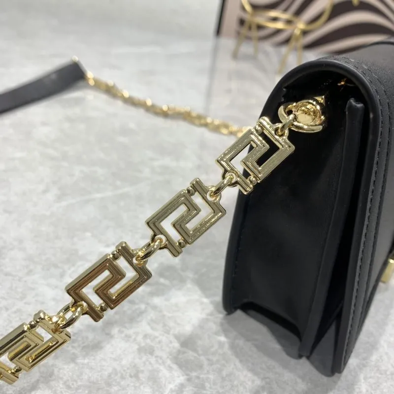 Versace 6607 Black Chain Crossbody Bag - Image 5