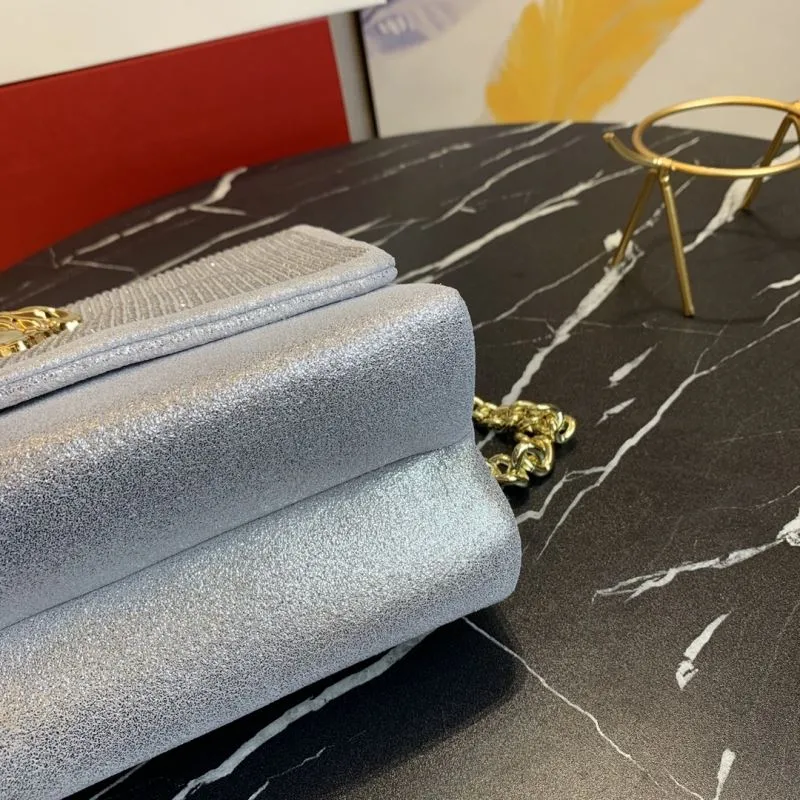 Versace Silver Crystal Chain Satchel Bag - Image 7