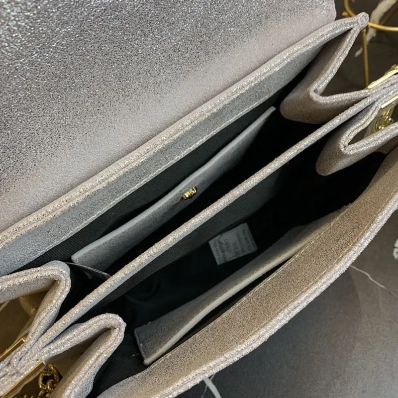 Versace Silver Crystal Chain Satchel Bag - Image 8