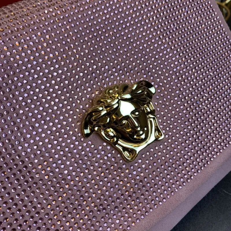 Versace Pink Crystal Chain Satchel Bag - Image 5