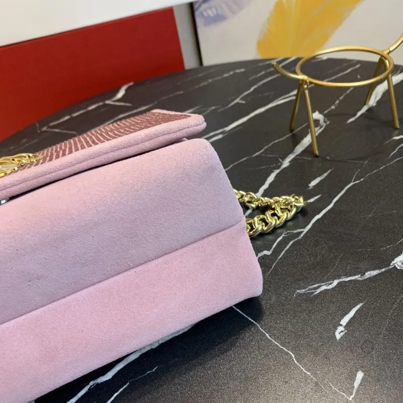 Versace Pink Crystal Chain Satchel Bag - Image 7