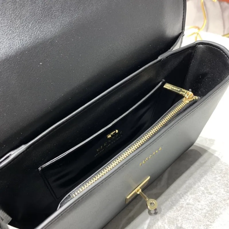 Versace Black Gold Baroque Crossbody Satchel Bag 24-7-16cm - Image 8