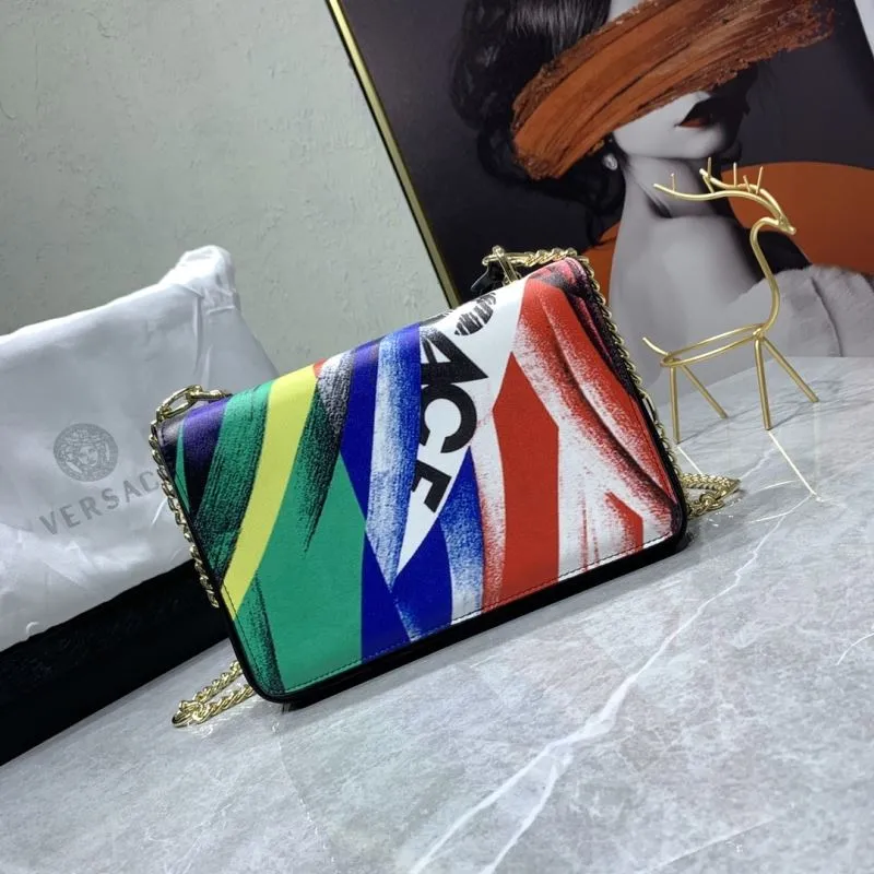 Versace Multicolor Chain Crossbody Satchel Bag 24cm - Image 3