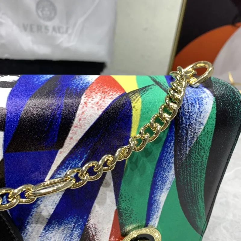 Versace Multicolor Chain Crossbody Satchel Bag 24cm - Image 6