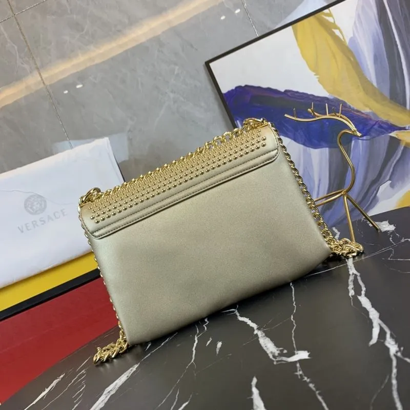 Versace Gold Studded Chain Satchel Bag 25CM - Image 3