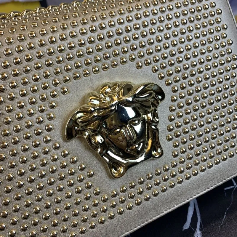 Versace Gold Studded Chain Satchel Bag 25CM - Image 4