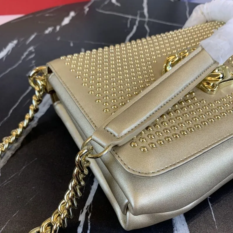 Versace Gold Studded Chain Satchel Bag 25CM - Image 6