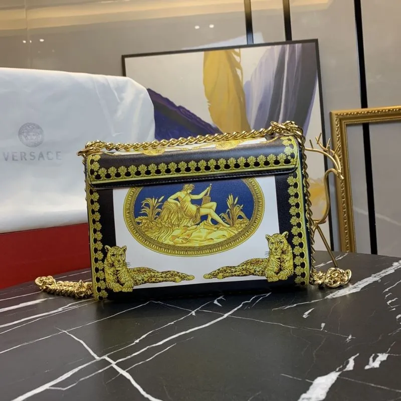 Versace Baroque Print Chain Satchel Bag - Image 3