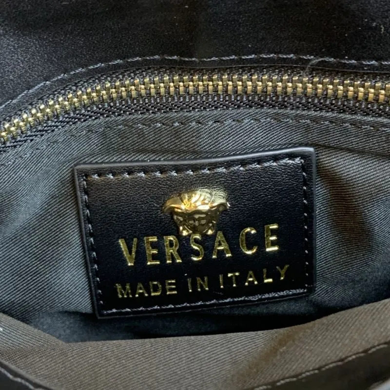 Versace White Gold Baroque Print Chain Satchel Bag - Image 9
