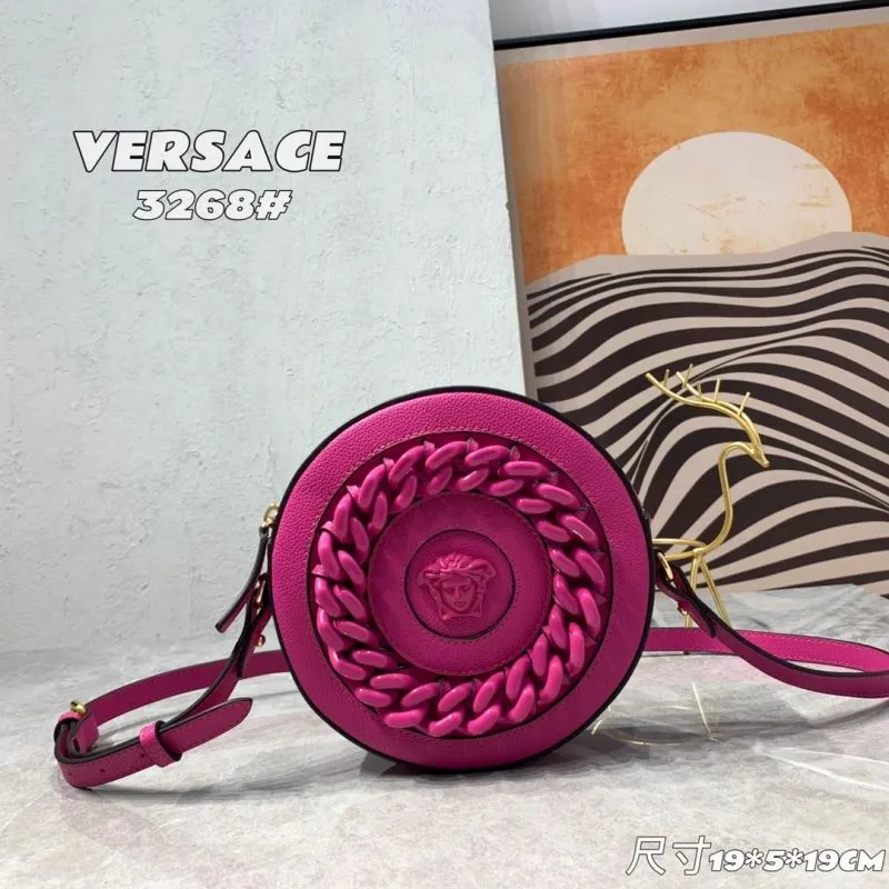 Versace 3268 Fuchsia Round Crossbody Bag