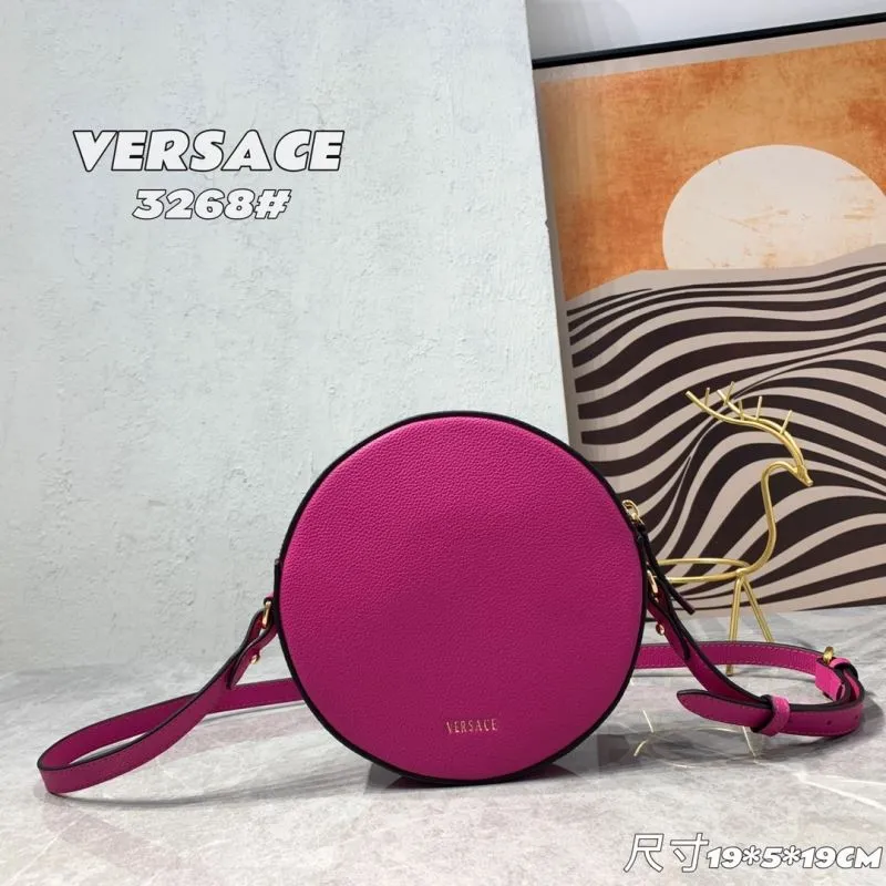 Versace 3268 Fuchsia Round Crossbody Bag - Image 3