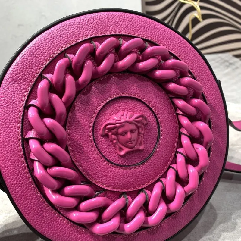 Versace 3268 Fuchsia Round Crossbody Bag - Image 4