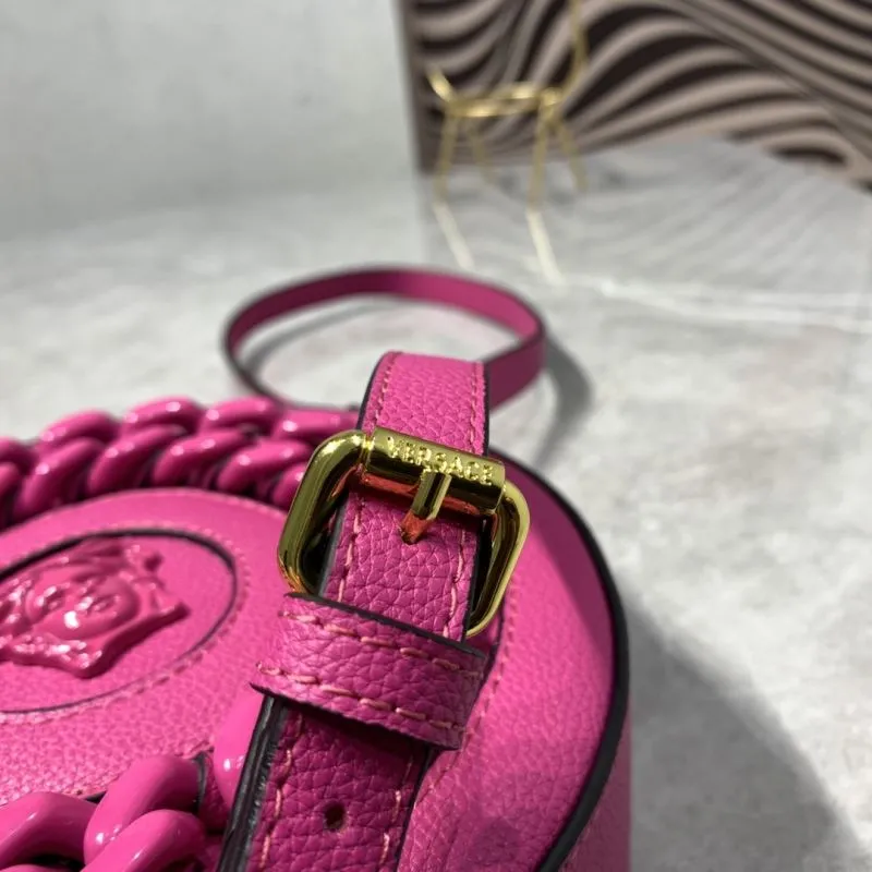 Versace 3268 Fuchsia Round Crossbody Bag - Image 6