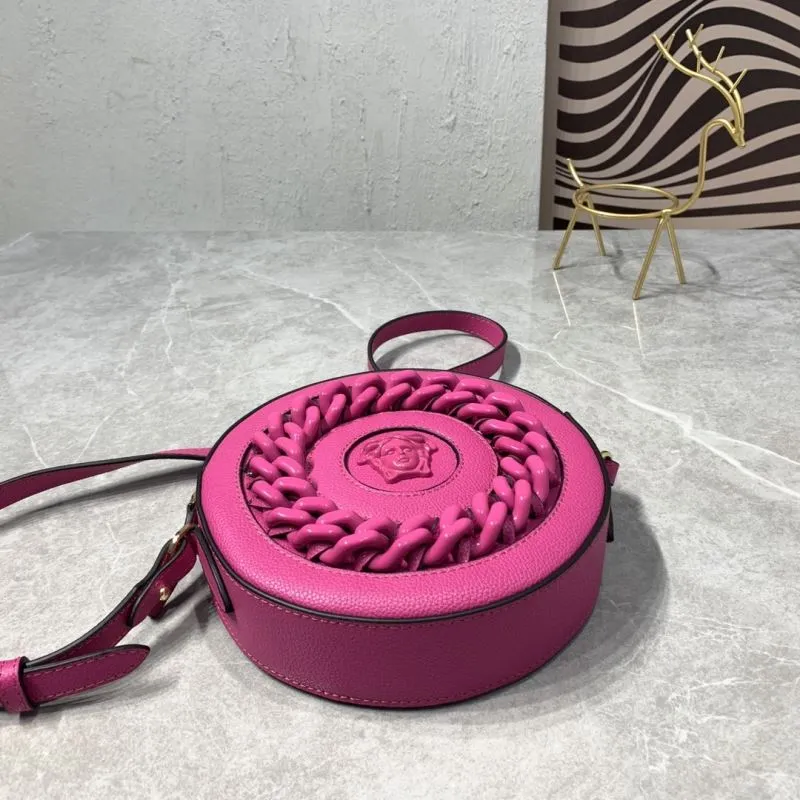 Versace 3268 Fuchsia Round Crossbody Bag - Image 7