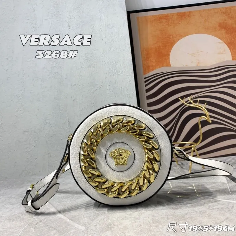 Versace 3268 White Round Crossbody Bag