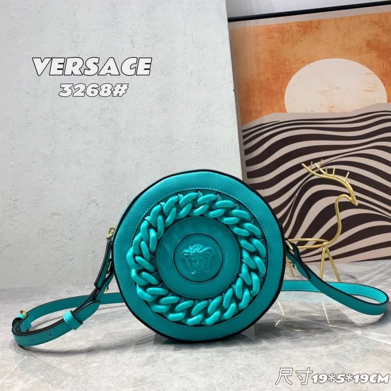 Versace 3268 Turquoise Round Crossbody Bag