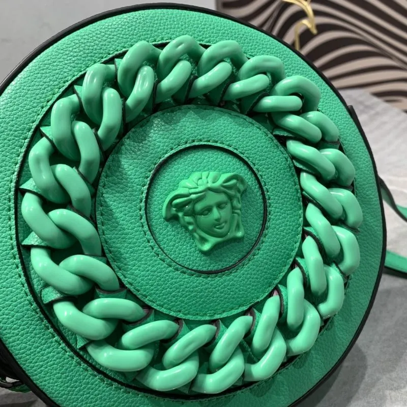 Versace Green Circular Crossbody Bag 3268 - Image 4