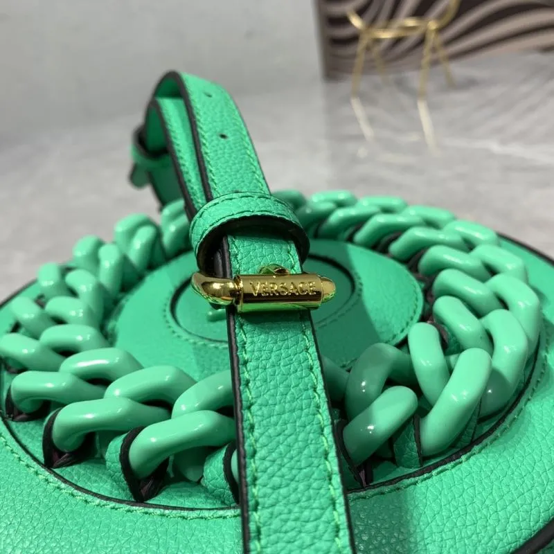 Versace Green Circular Crossbody Bag 3268 - Image 6