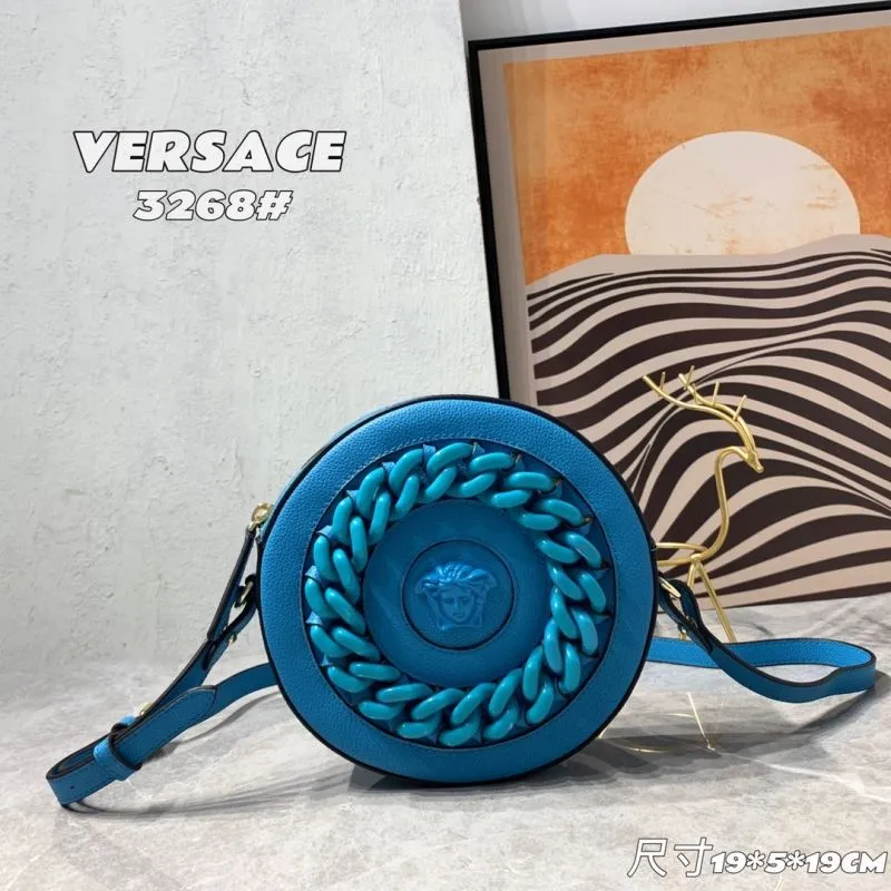 Versace 3268 Blue Round Crossbody Bag