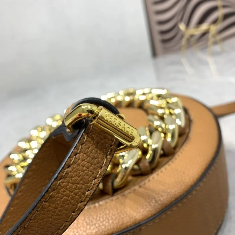 Versace 3268 Brown Round Crossbody Bag 19x5x19cm - Image 6