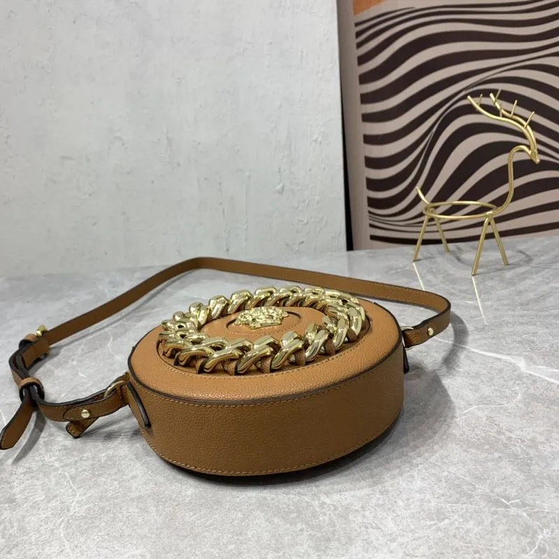 Versace 3268 Brown Round Crossbody Bag 19x5x19cm - Image 7