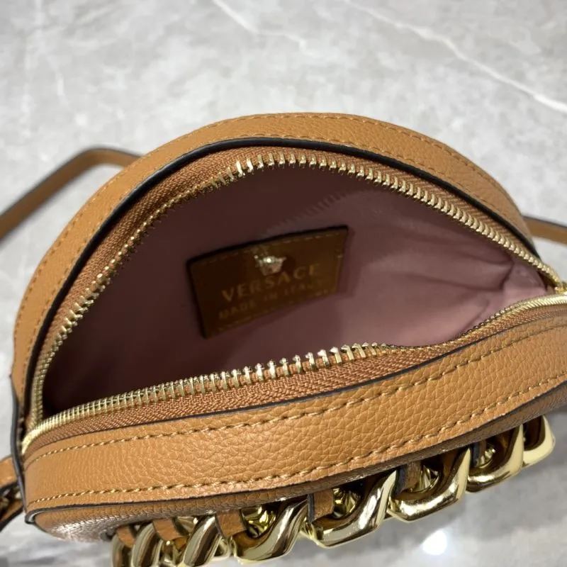 Versace 3268 Brown Round Crossbody Bag 19x5x19cm - Image 8