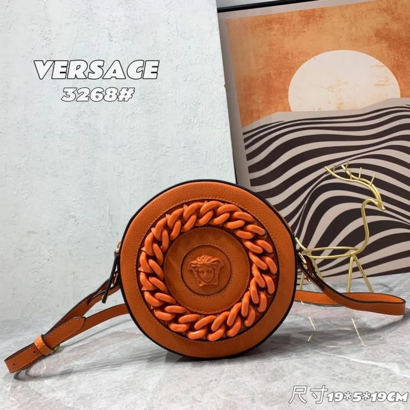 Versace Orange Round Crossbody Bag 3268
