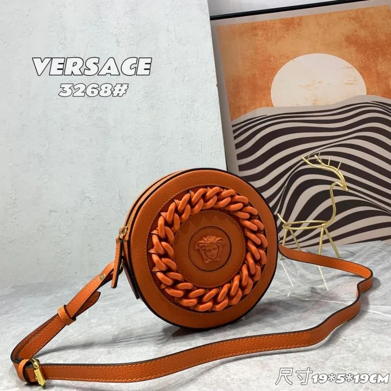 Alternative view of Versace Orange Round Crossbody Bag 3268