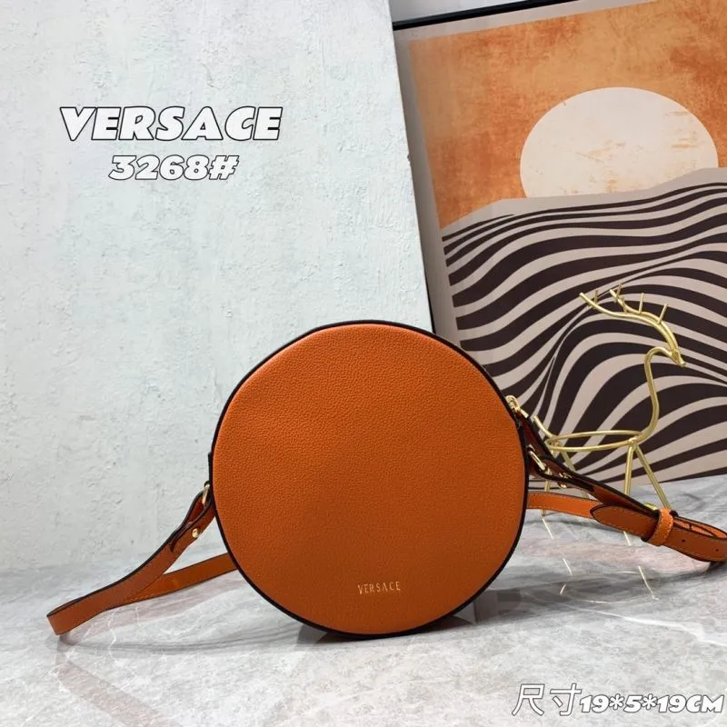 Versace Orange Round Crossbody Bag 3268 - Image 3