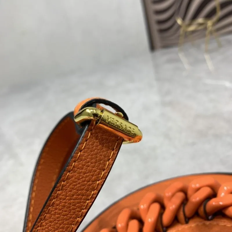 Versace Orange Round Crossbody Bag 3268 - Image 6