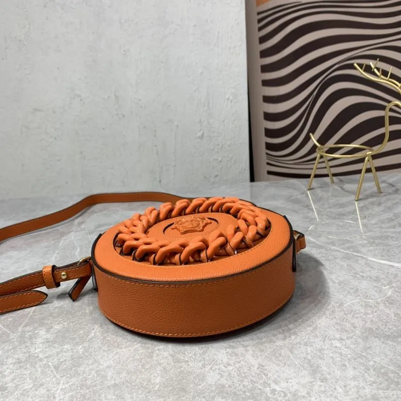 Versace Orange Round Crossbody Bag 3268 - Image 7