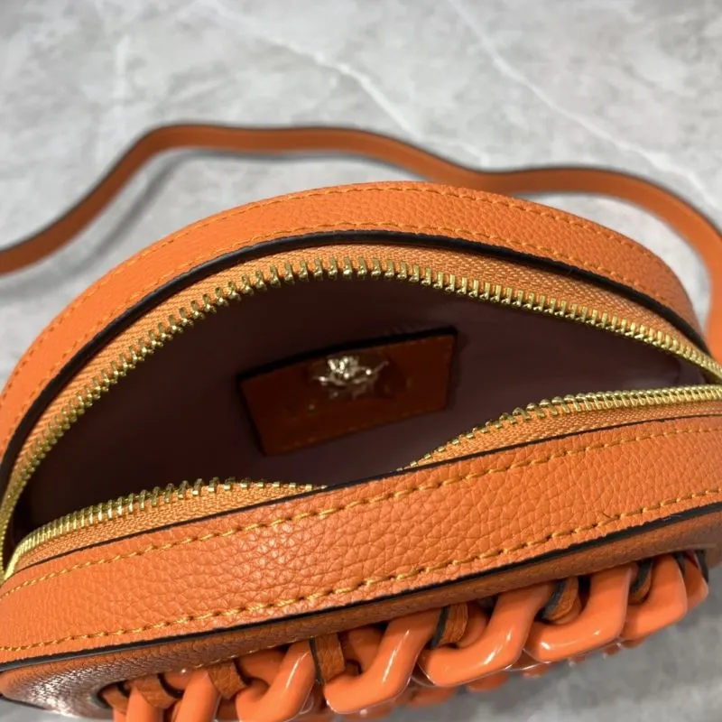 Versace Orange Round Crossbody Bag 3268 - Image 8