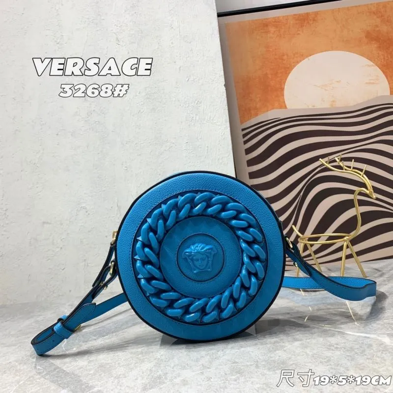 Versace 3268 Blue Round Crossbody Bag