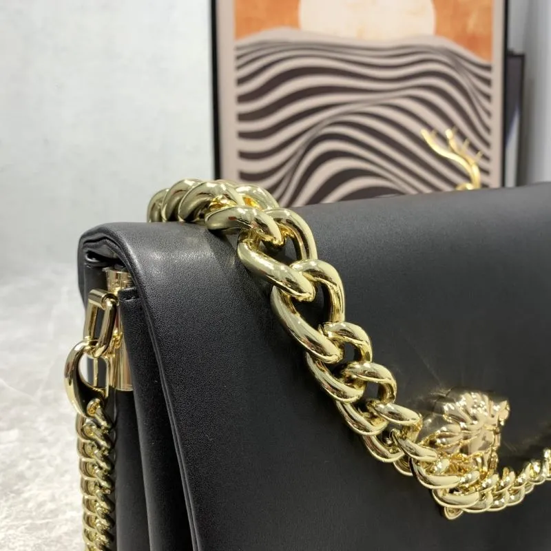 Versace Black Leather Chain Satchel Bag 24x11x18CM - Image 6
