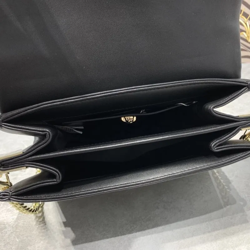 Versace Black Leather Chain Satchel Bag 24x11x18CM - Image 8