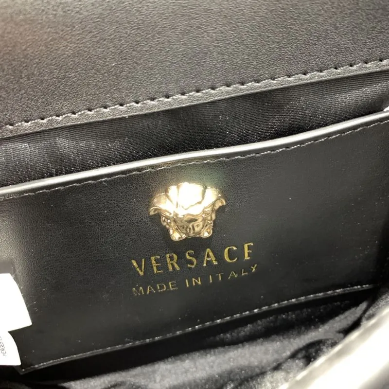Versace Black Leather Chain Satchel Bag 24x11x18CM - Image 9