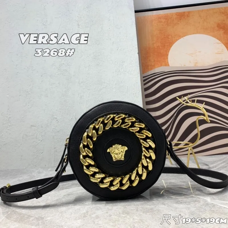Versace 3268 Black Round Crossbody Bag