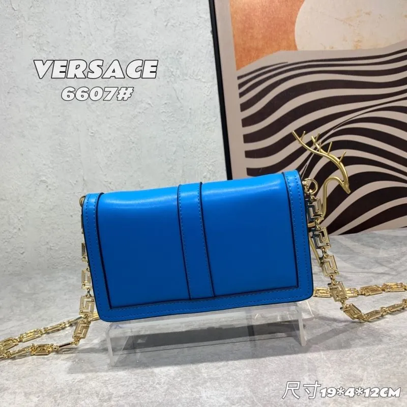 Versace 6607 Blue Leather Crossbody Bag - Image 3