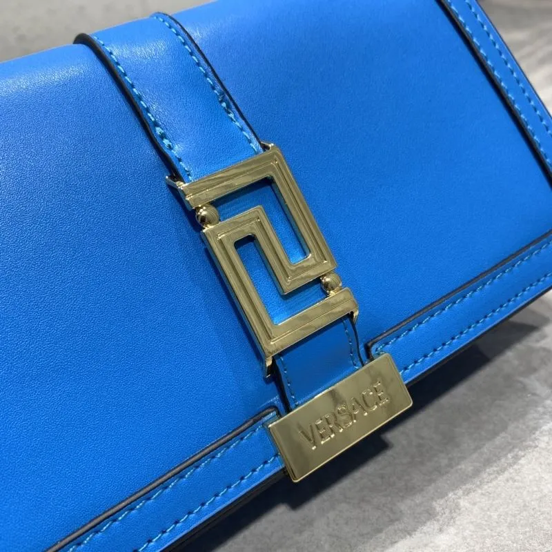 Versace 6607 Blue Leather Crossbody Bag - Image 4