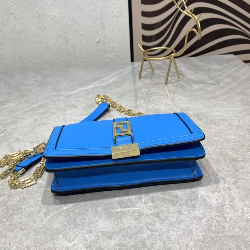Versace 6607 Blue Leather Crossbody Bag - Image 6