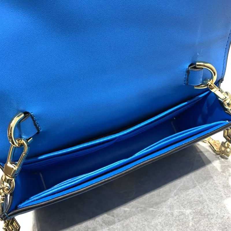 Versace 6607 Blue Leather Crossbody Bag - Image 7