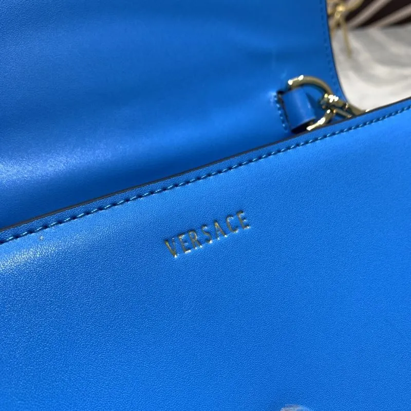 Versace 6607 Blue Leather Crossbody Bag - Image 8