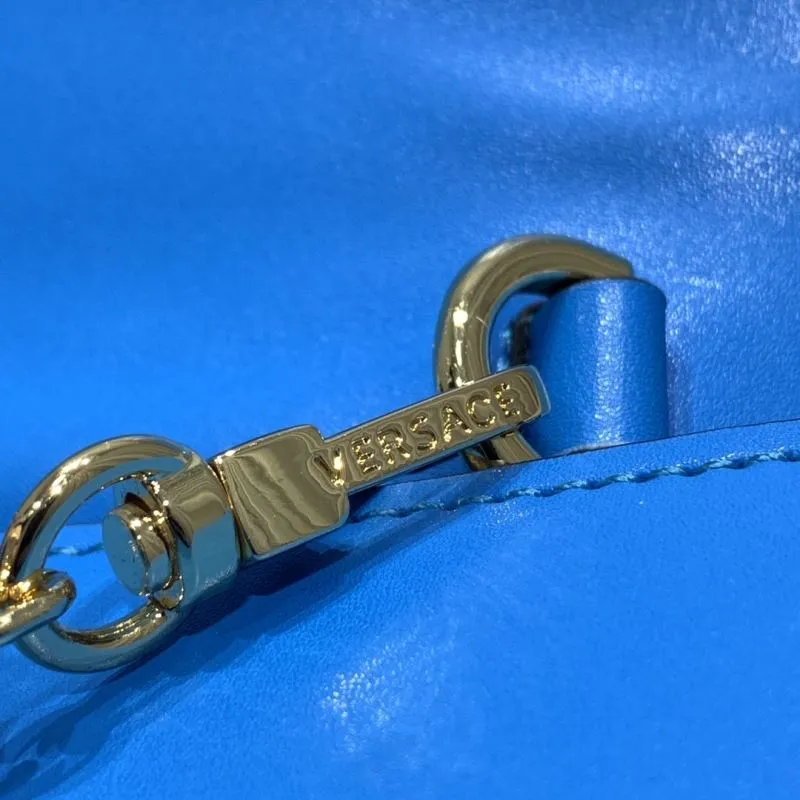 Versace 6607 Blue Leather Crossbody Bag - Image 9