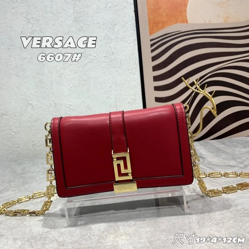 Versace 6607 Red Leather Crossbody Bag